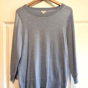 J. Crew Tippi 100% Merino Wool Sweater Light Blue Size XL